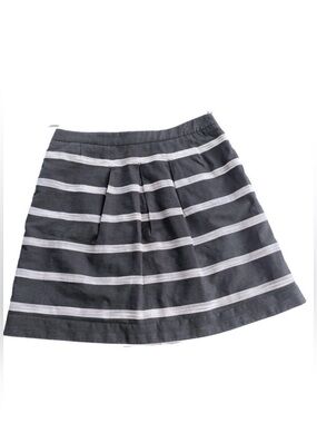 LOFT • Linen Blend A-Line Striped Skirt With Pockets • Size 4